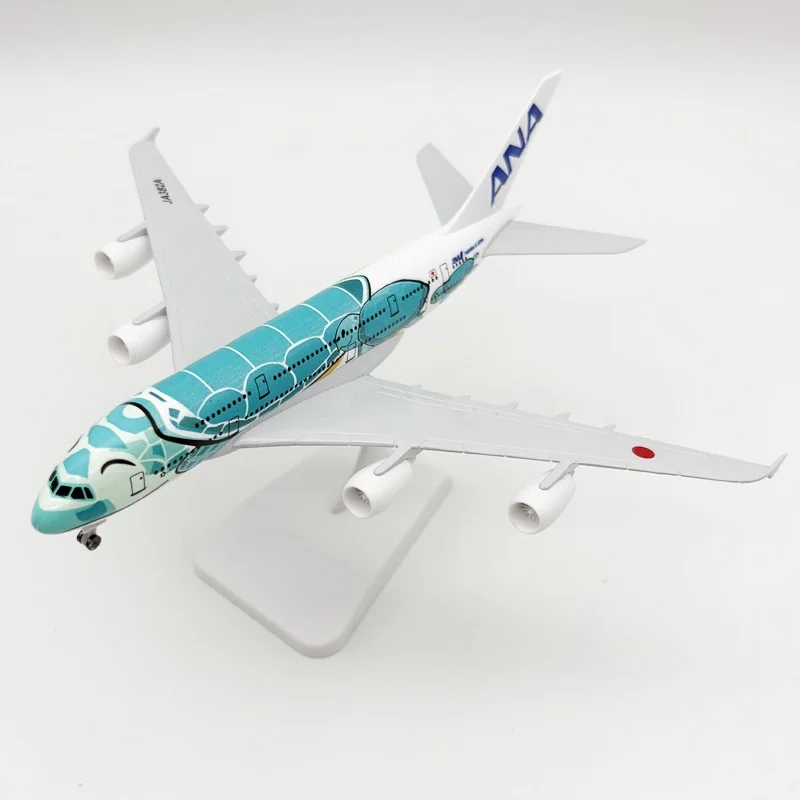 1/400 Scale 16/20CM ANA Sea Turtle Painting A380 Airplane Model