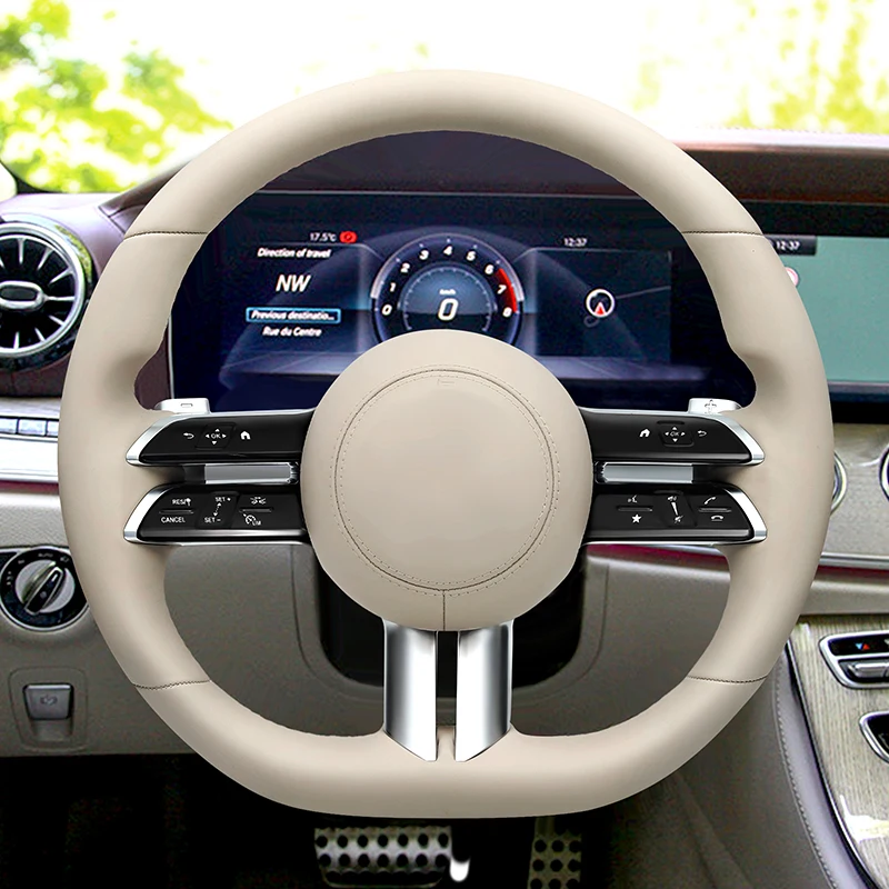 메르세데스 벤츠 AMG w167 w177 w190 w204 w205 w206 w213 w217 w222 w223 w176 w290 w292 G63 C63 C43 S65용 베이지색 자동차 핸들