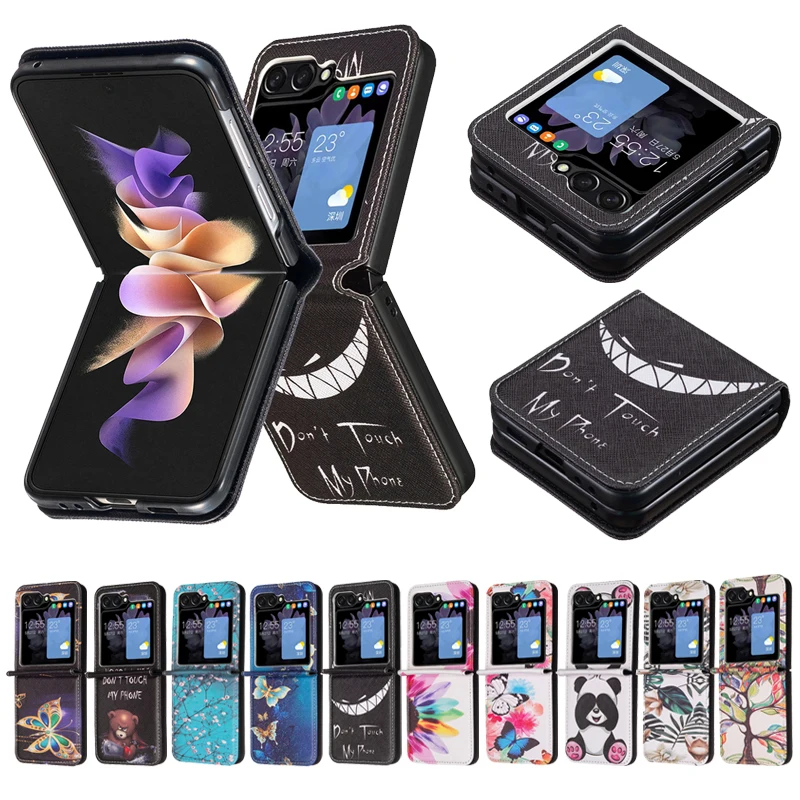 

Wallet Cartoon Pattern Colored Flip Leather Cover For Samsung Galaxy Z Flip 5 Z Flip 4 Z Flip 3 Magnetic Flip Z Flip5 4 3 Case