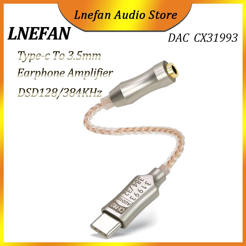 Адаптер для наушников LNEFAN CX31993 USB C DAC Тип разъем 3 5 мм 32 бит 384 кГц |