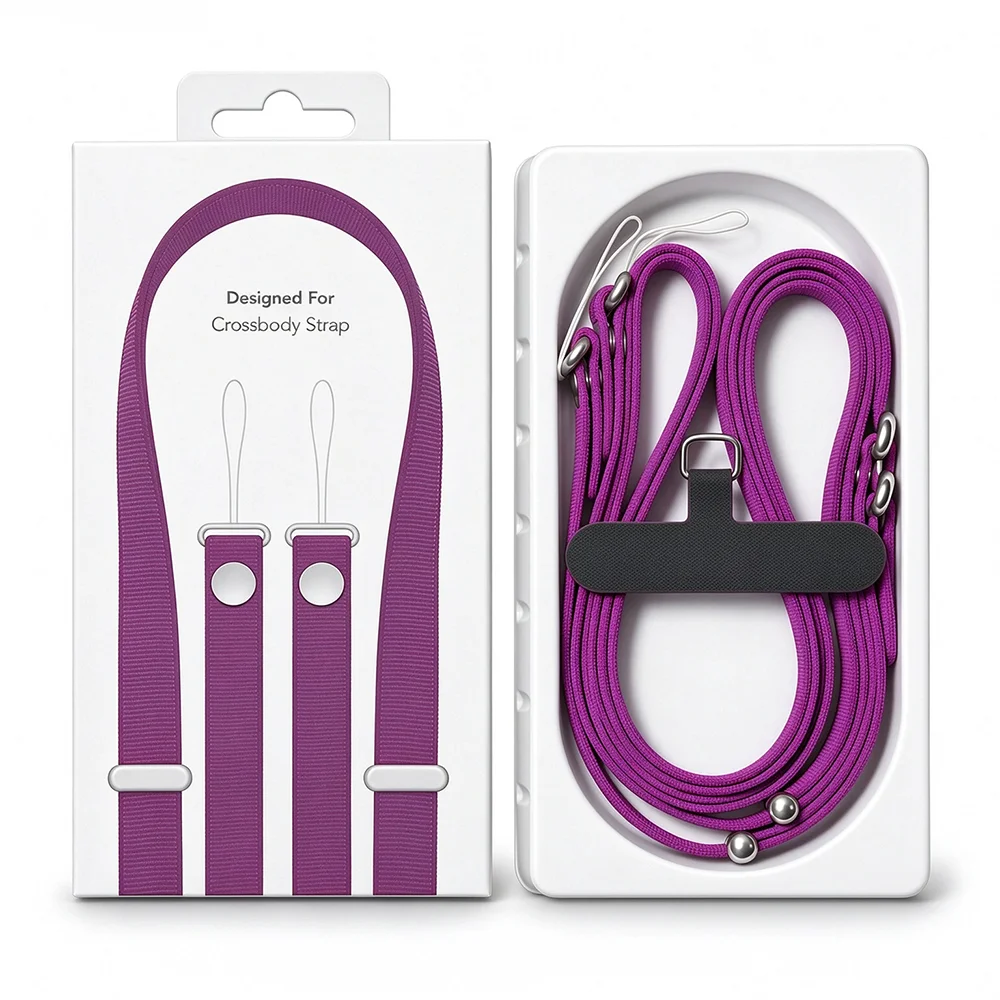 Magnetic Crossbody Strap Phone Case with Adjustable Neck Lanyard