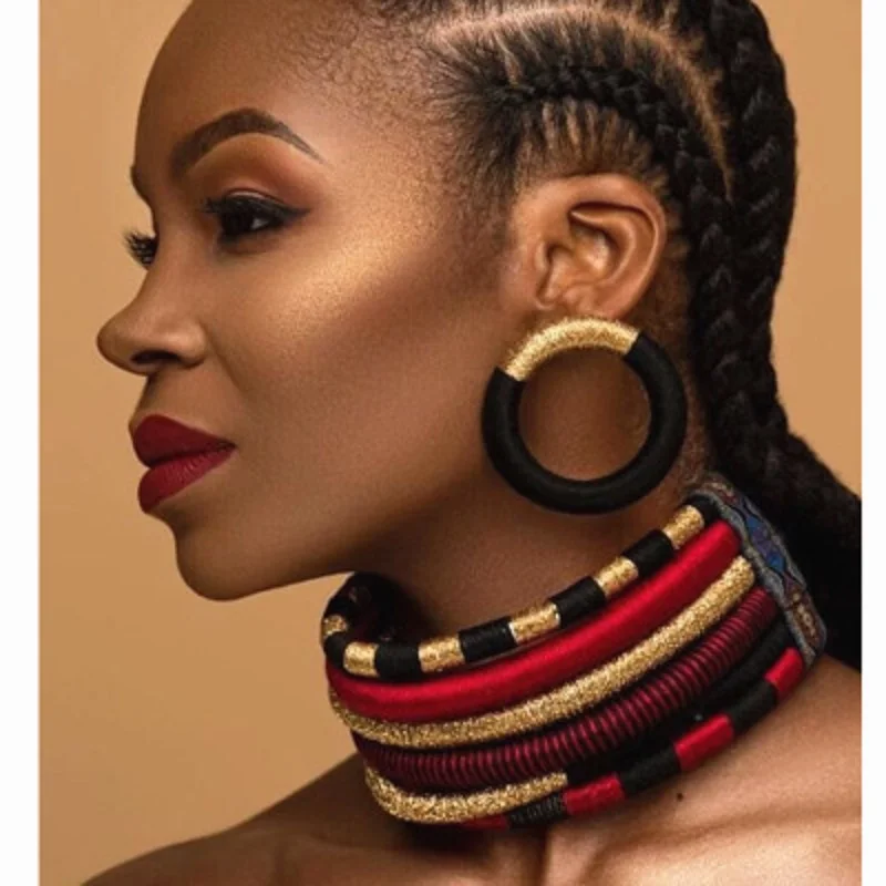 

African Style Female Collarbone Exaggerated Multi-Layer Woven Necklace