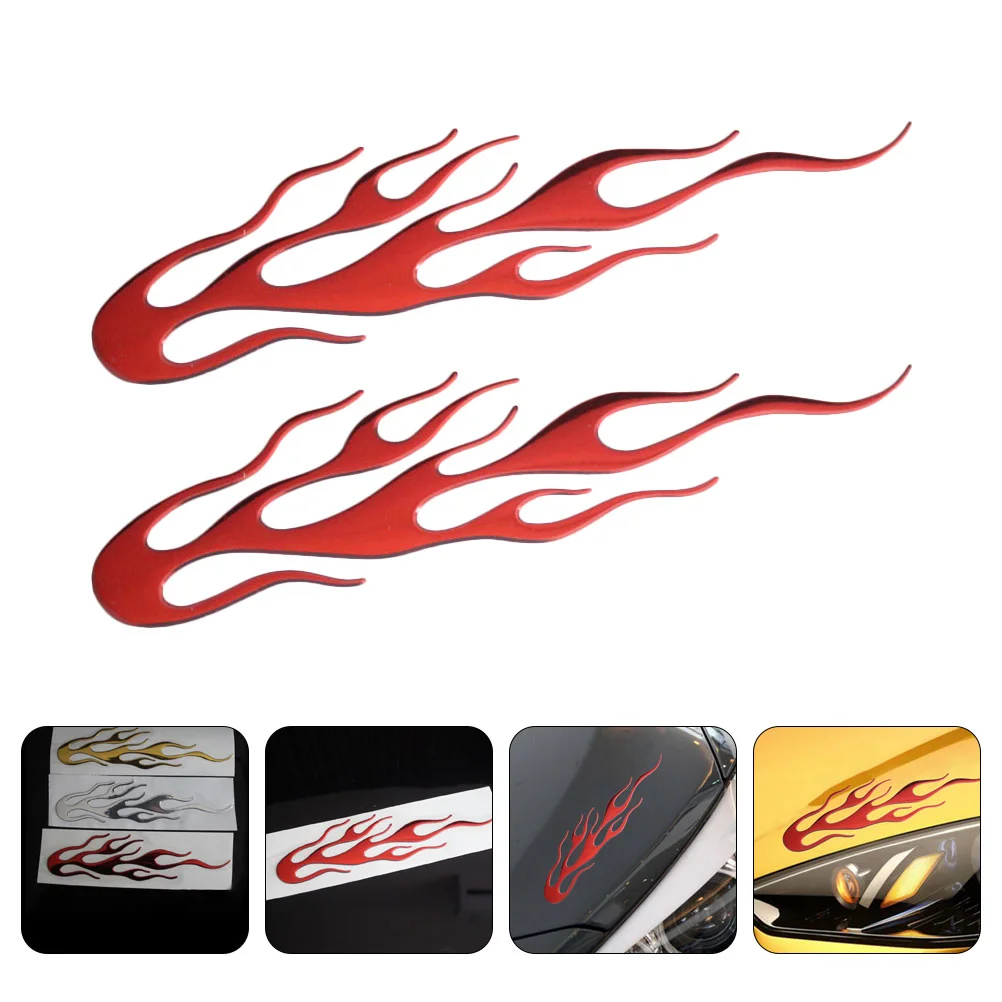 

10 Pcs Motorcycle Stickers Flame Vehicle Car Decorative Decals Pvc Motorbike for