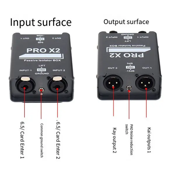 New 2-Way Audio Isolator, Audio Current Eliminator, XLR 6.5, Permalloy Isolator, Mixer Live Broadcast 2