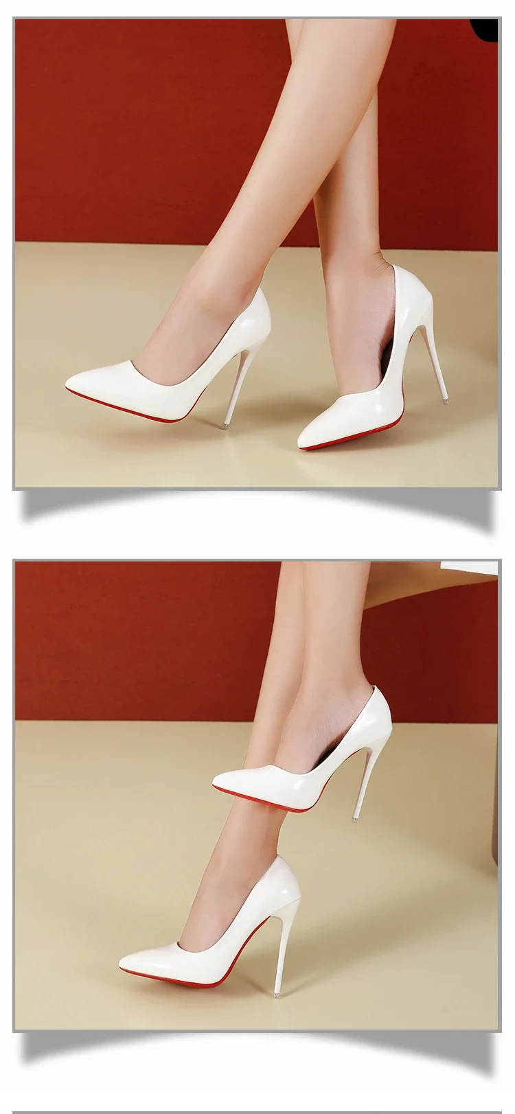 Scarpe da donna Tacchi alti rossi Décolleté sexy a punta