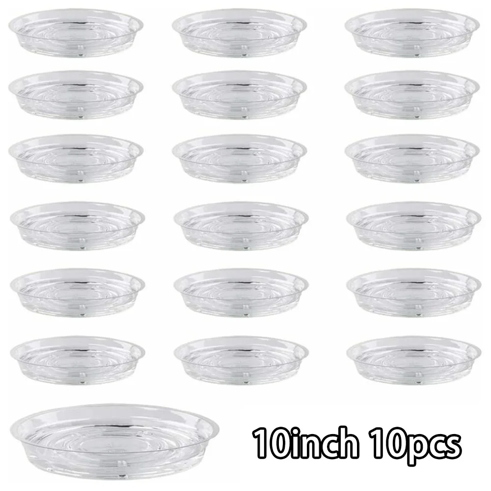 10pcs Flower Pot Mat Garden Plant Saucer Drip Tray Round Pot Base Clear Snack Container Snack Container Desktop Trash Storage