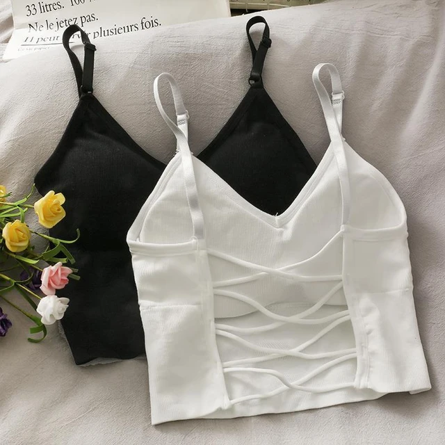 Bras Top For Women Tank Tops Adjustable Strap Camisole With Built In Padded  Bra Vest Cami Sleeveless Basic Solid Camisole Sexy - AliExpress