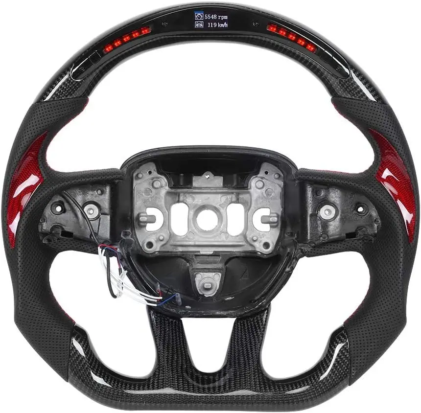 

Xinyang Carbon Fiber Racing Car Steering Wheels with Led Lights For Dodge Challenger/Charger SRT HELLCAT 2015-2020