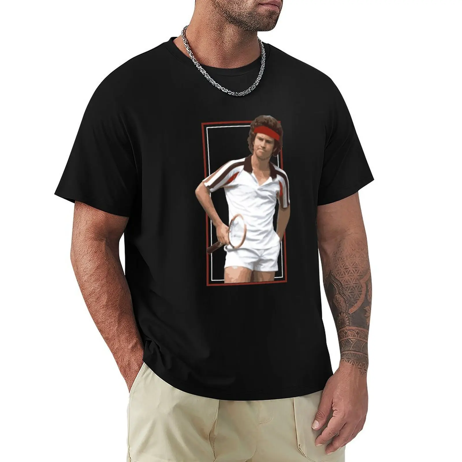 

John McEnroe 1980s T-shirt cute clothes graphics oversized korean fashion mens t shirts