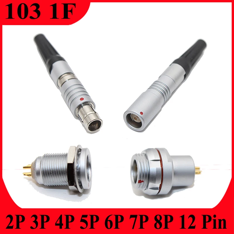 Pin de Posicionamento de Meia Lua Plugue Macho Soquete Fêmea Compatível com Fischer 103 M14 1f 12 Pinos Conector Móvel e Fixo