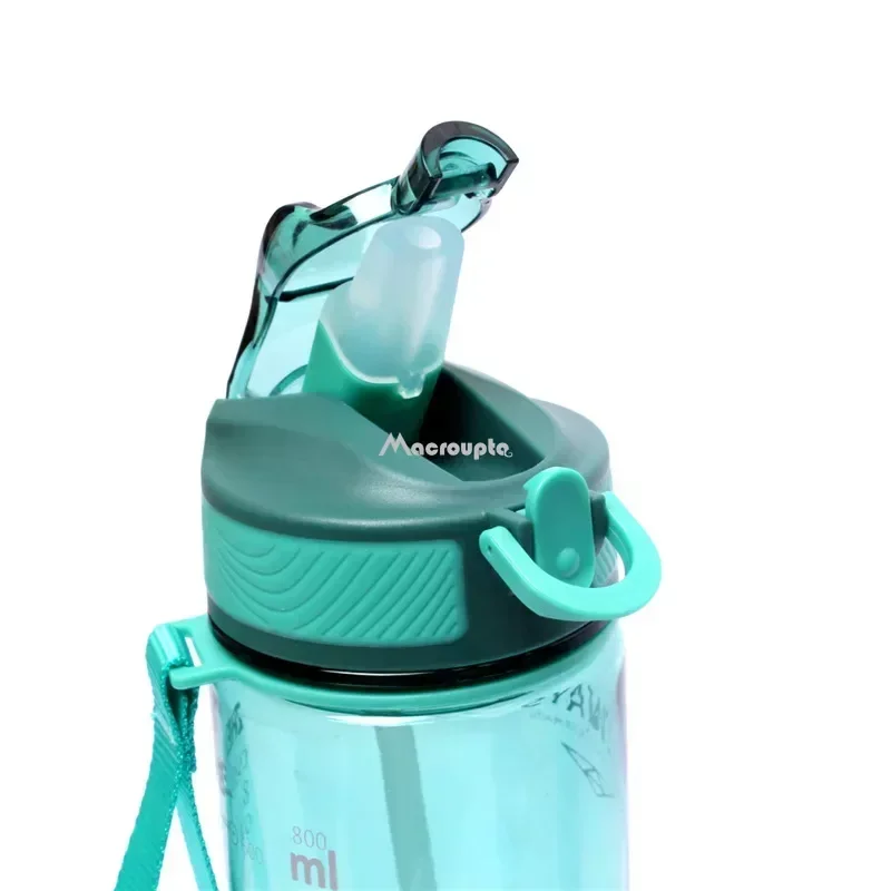 800ml Sports Water Bottle with Straw for Camping Hiking Outdoor Plastic Transparent BPA Free Sports Water Bottle,Plastic Water Bottle,Sports Bottle,Water Bottle