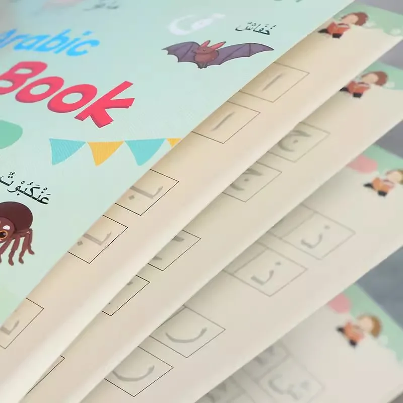 Arabic Magic Practice Copybook Pen Preschools Kids Calligraphy Notebook Free Wiping Children Reusable Writing Book Age 3-6 5