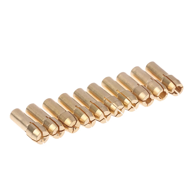 파워 로터리 툴용 10개 세트 0.5mm-3.2mm 미니 드릴 척 어댑터 척 어댑터용 마이크로 콜렛 황동
