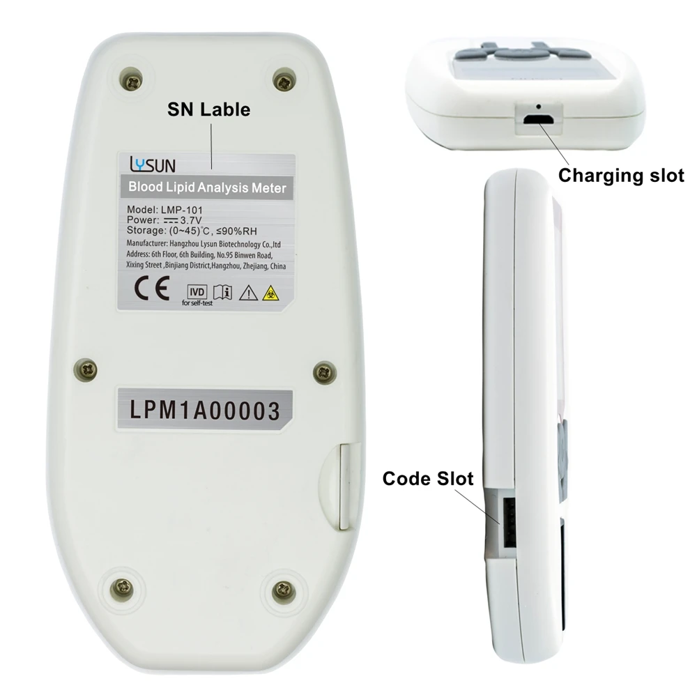 Lysun 3in1 Blood Lipid Meter Medical Analyzer Total Cholesterol/HDL Cholesterol/Triglyceride with strips Home Use Health Care