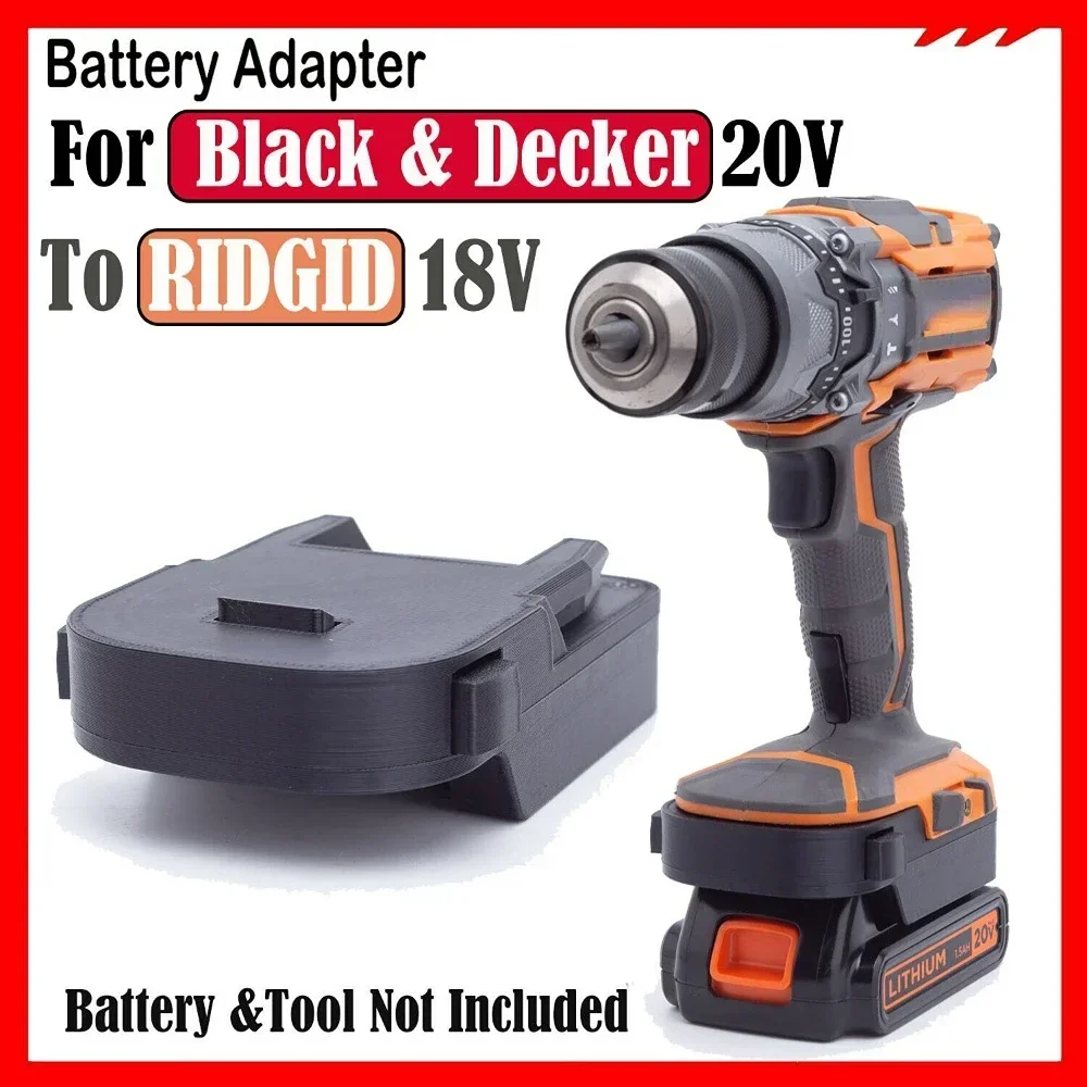 

Battery Adapter Converter For Black & Decker 20V Lithium to RIDGID AEG 18V Power Drill Tools (Not include tools and battery)