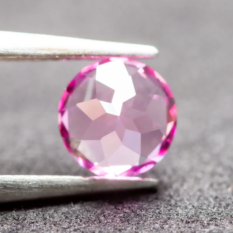 Lab Grown Sapphire Pink Color Round Shape DIY Ring Necklace Earrings Main Materials Extremely Shiny Quality  AGL Certificate