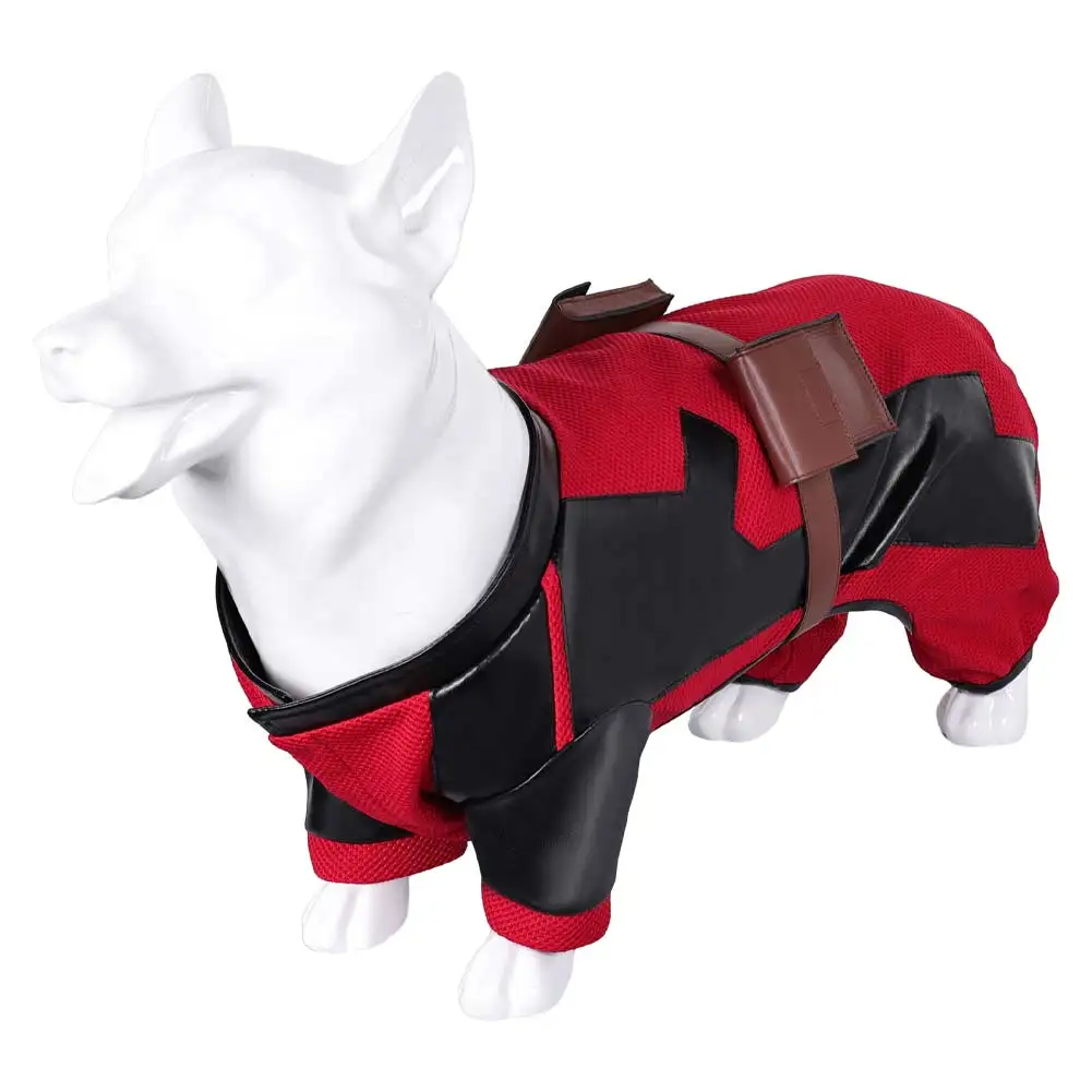 thumbnail image 1 of Disfraz de Dogpool para mascotas, disfraz de Dead Cosplay Pool Logan, ropa para disfraz de perro pequeño y grande, traje con cinturón para Halloween y carnaval, 1 of 5