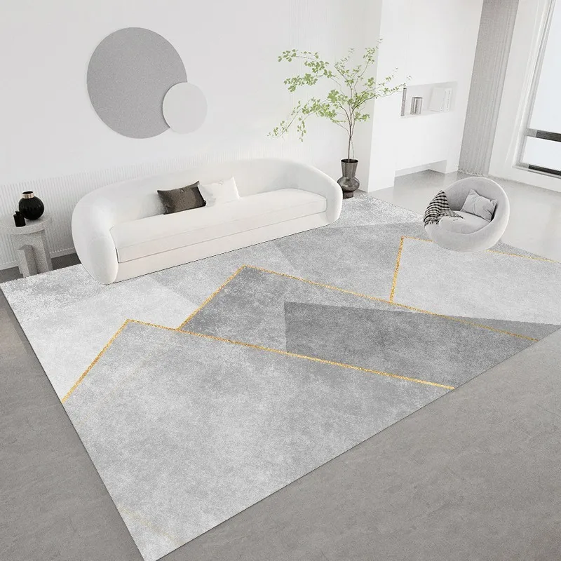 

Light Luxury Geometric Grey Carpet Living Room Decoration Home Floor Mat Bedroom Bedside Carpets Hall Sofa Lounge Rug tapete