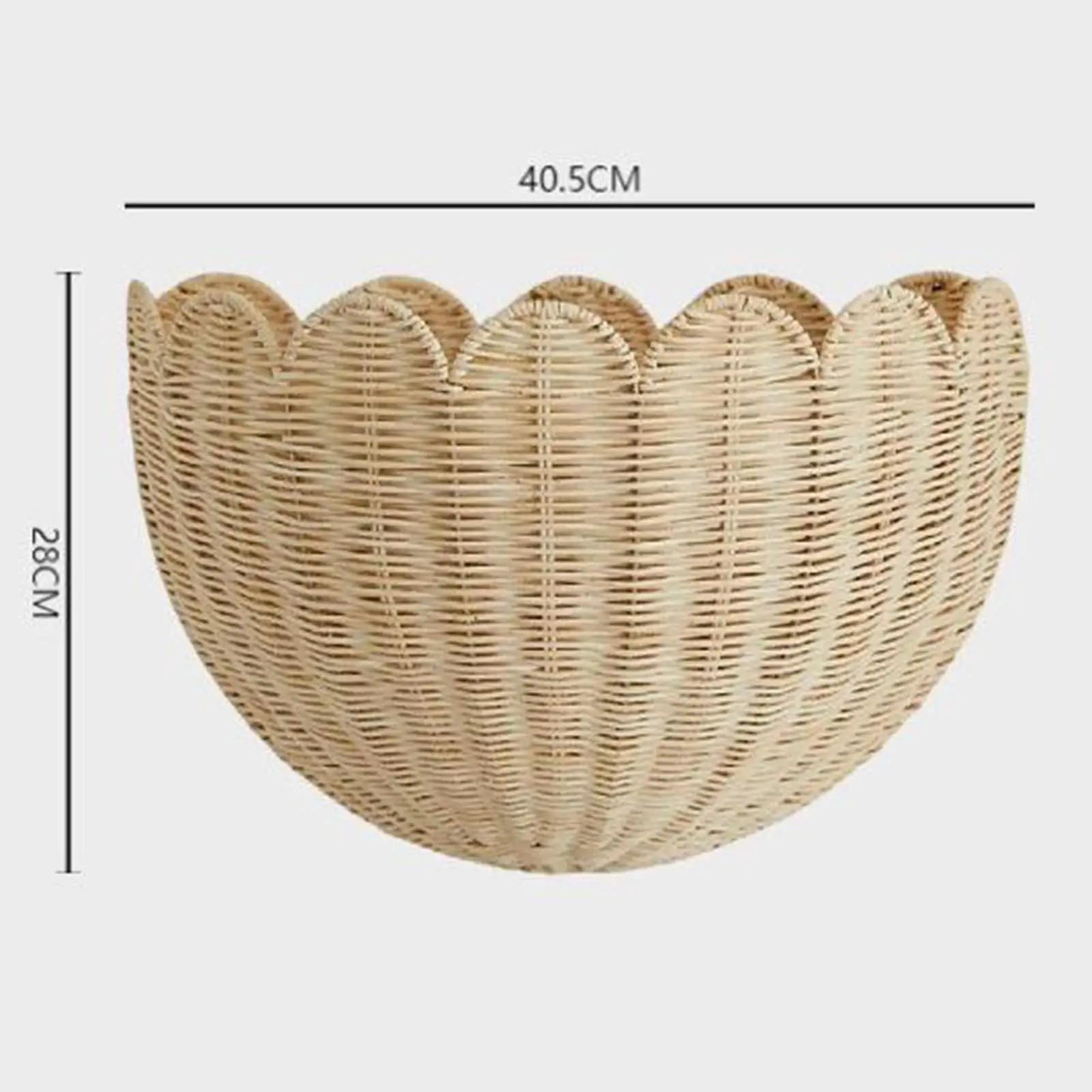 Woven Wall Hanging Basket Kitchen Imitation Rattan Decorative Magazines Storage for Planter Bathroom Towels Balcony Restaurant