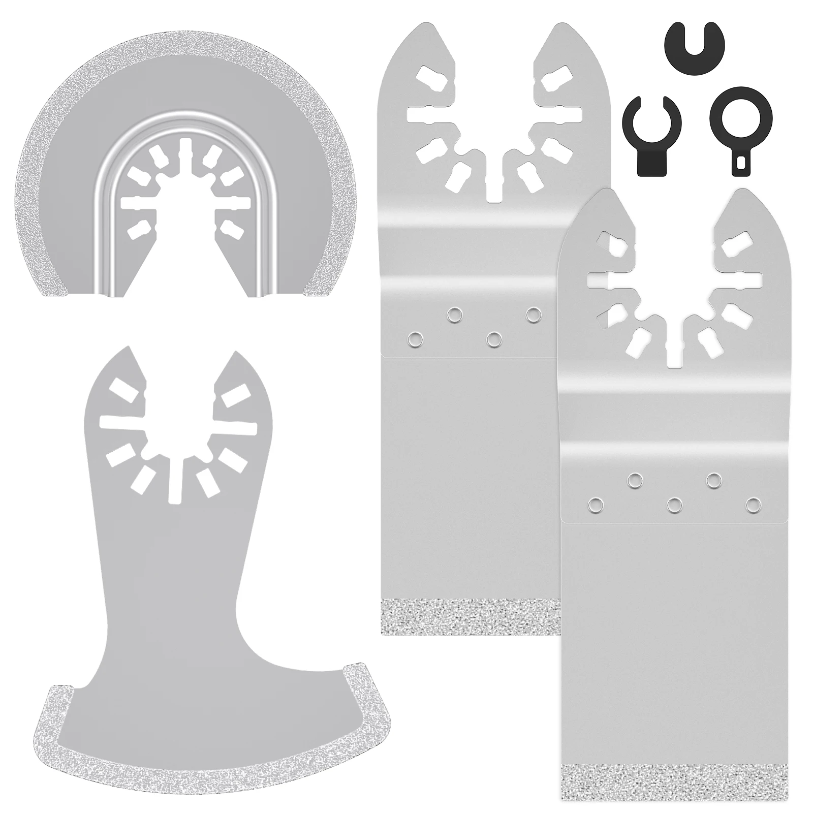 

4Pcs Diamond Oscillating Tool Blade Set Professional Diamond Multitool Blades Kit Precise Cutting Semi Circle Saw Blade Grout