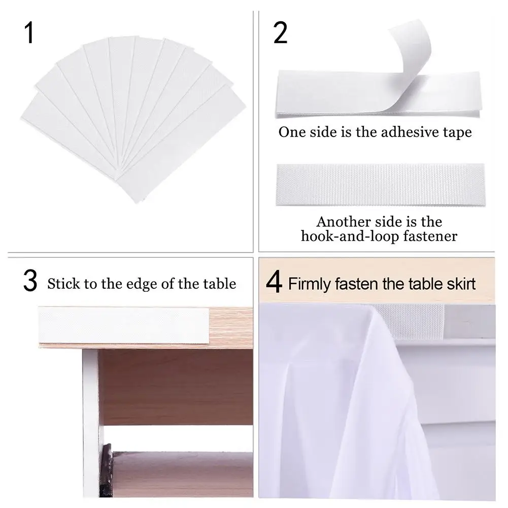 White Polyester Pleated Table Skirt Pleated Ruffle Tablecloth For Wedding Birthday Party Baby Shower Table Decoration