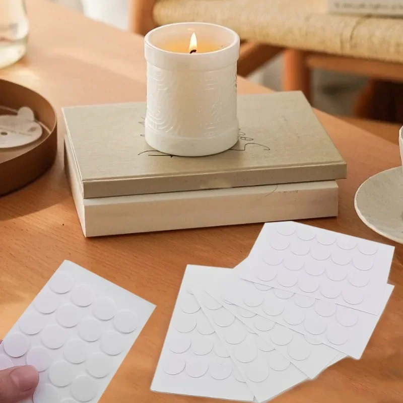 100/1000PCS Candle Wick Stickers White Heat Resistance Foam Double-sided Tape Candles Making Wax Fixed Base Brackets Wholesale - Image 5