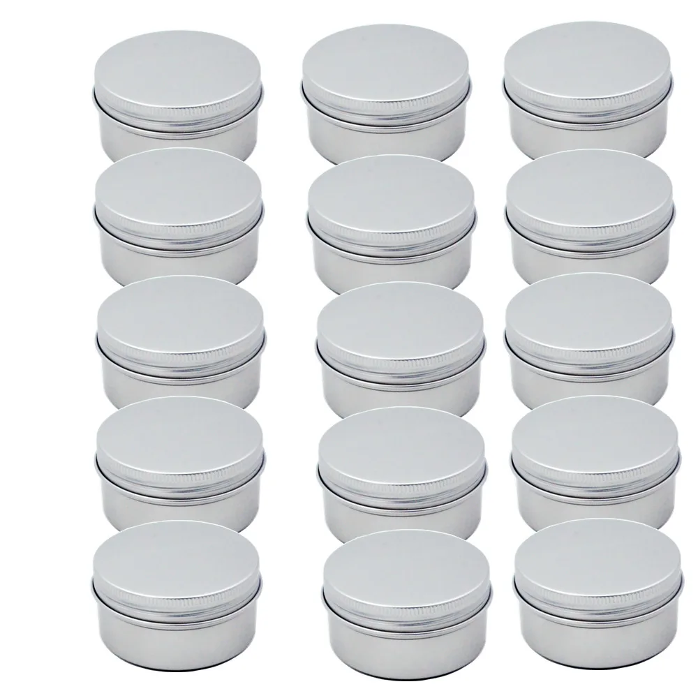 

100PCS Wholesale 15g 30g Aluminum Candle Spice Jar Metal Container Lip Balm Container Empty Jars Cream Pot Box Makeup Bottle