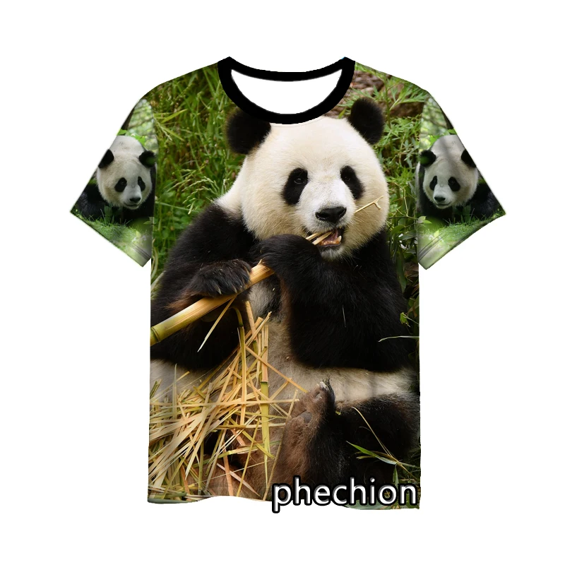 

Phechion Новая мода для мужчин/женщин животные панда искусство 3D Печатный короткий рукав Повседневная футболка спортивные хип-хоп летние топы L244