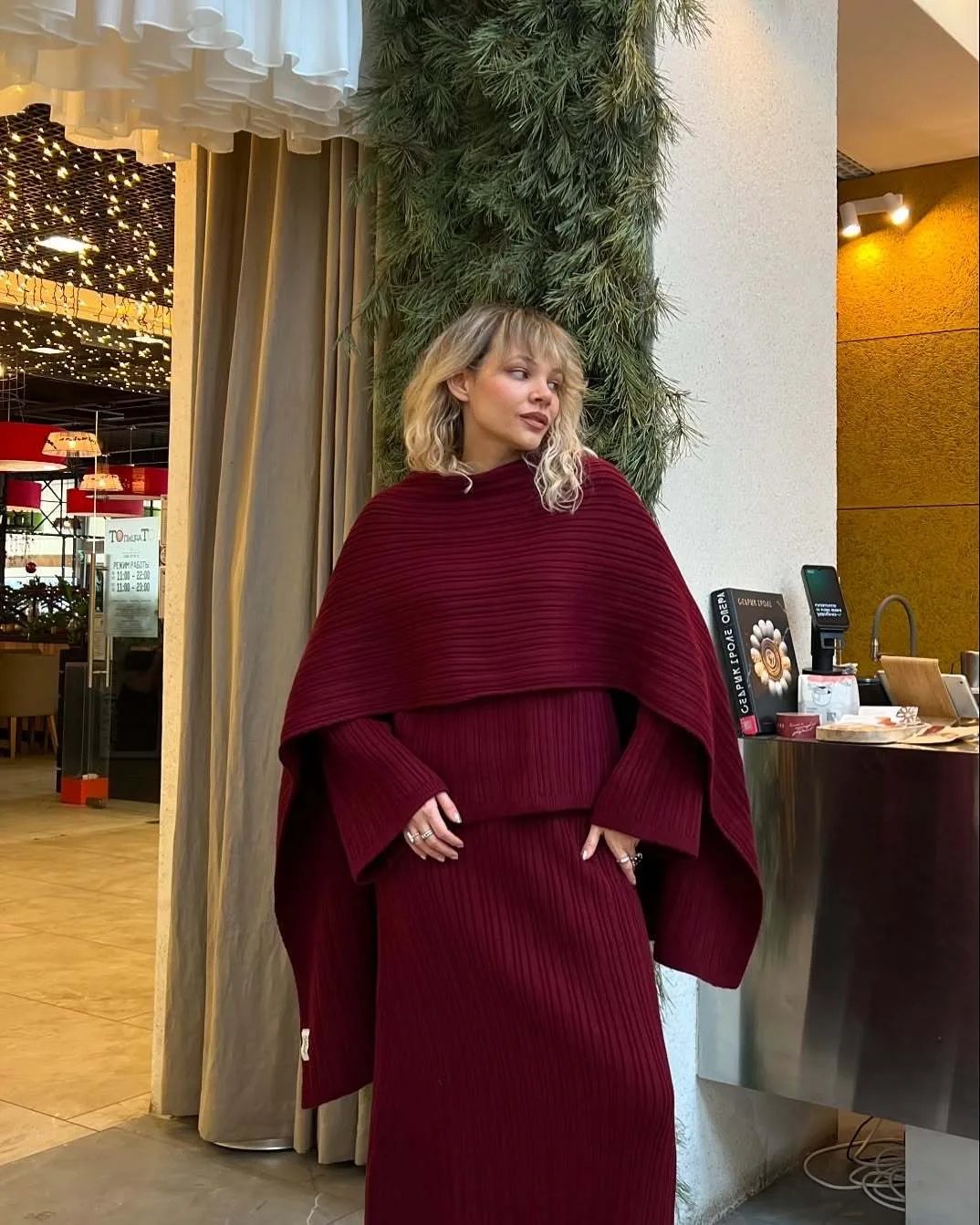 Hirsionsan Sexy Soft Elegant Vintage Women Suits 2 Pieces Female Sets Polo Neck Cardigan Sweater & Midi Dress Knitted TrackSuit Image 14