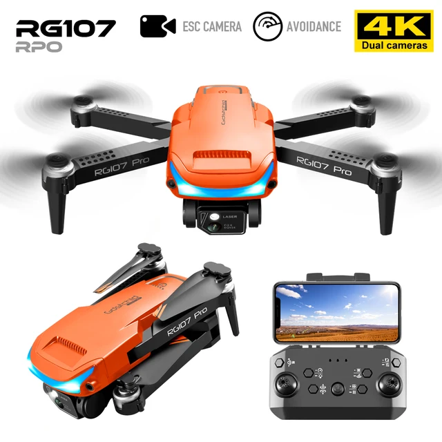 For Beginner 2022 RG107 4k Drone 3 Side Avoid Obstacles HD Dual Camera WiFi fpv Drone Quadcopter Toys Helicopter RC Dron 3