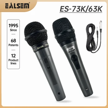 EALSEM 전문 유선 다이내믹 마이크, 노래방 녹음 KTV용 보컬 마이크, XLR에서 6.35mm 케이블, 5 미터 길이, 63K