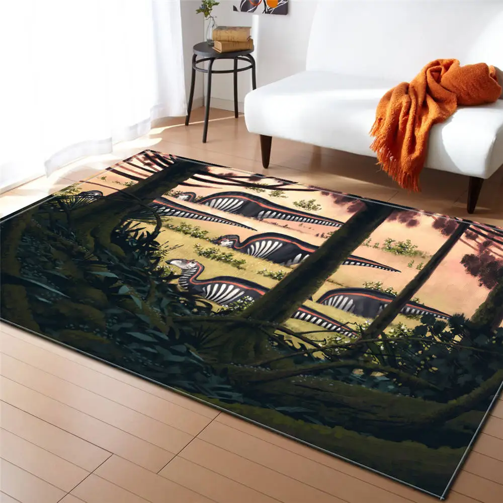 

T-Rex Dinosaur Living Room Area Rug 3D Carpets for Children's Room Jurassic Dinosaur Bedroom Rug Mat Boys Christmas Gift Doormat