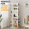 Rotating Shoe Rack Tower on The 7th Floor, Vertically Rotating Shoe Rack, Rotating 360 Degrees, White Shoe Rack Storage Circular 4