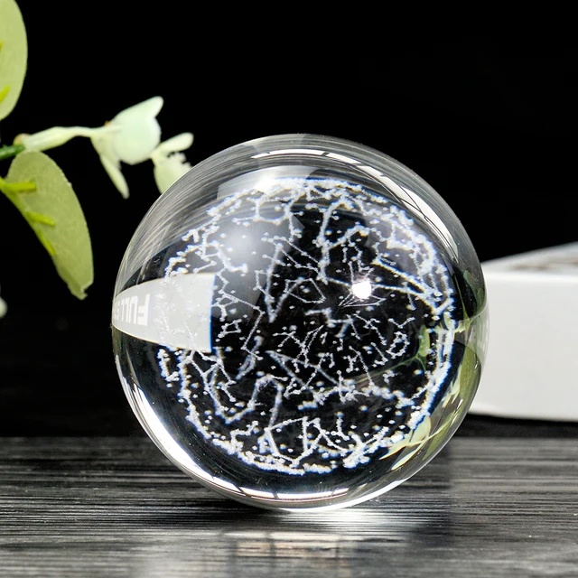 Muy Bien 60 Mm 3D Lézer Gravírozás Csillagkép Kristálygömb Gömb Miniatűr Kézműves Fotók Kellékek Otthoni Dekorációs Díszek - Image 3