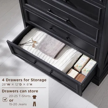 6 Drawer Dresser, Farmhouse Chest of Drawers for Bedroom, 44 3