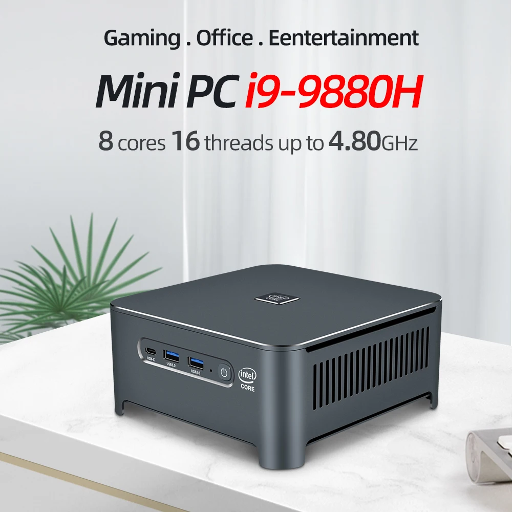 

XCY Mini PC i9-9880H 8 Cores 16 Threads 16GB/32GB DDR4 512GB/1000GB M.2 NVMe SSD 4K 60Hz Dual-band WiFi Windows 10 Comouter