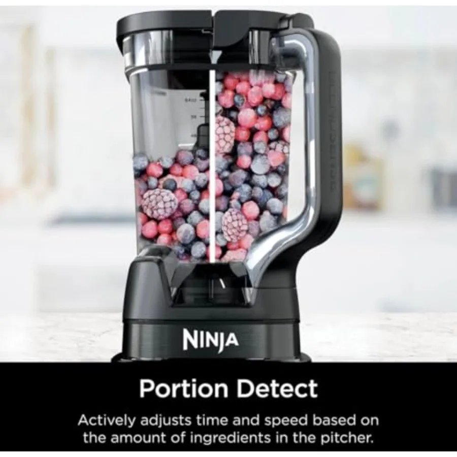 Ninja Detect Power Blender Pro + TB301 Personal 24 oz Single-Serve Compact Kitchen Countertop BlendSense Technology 1800 W 72 o