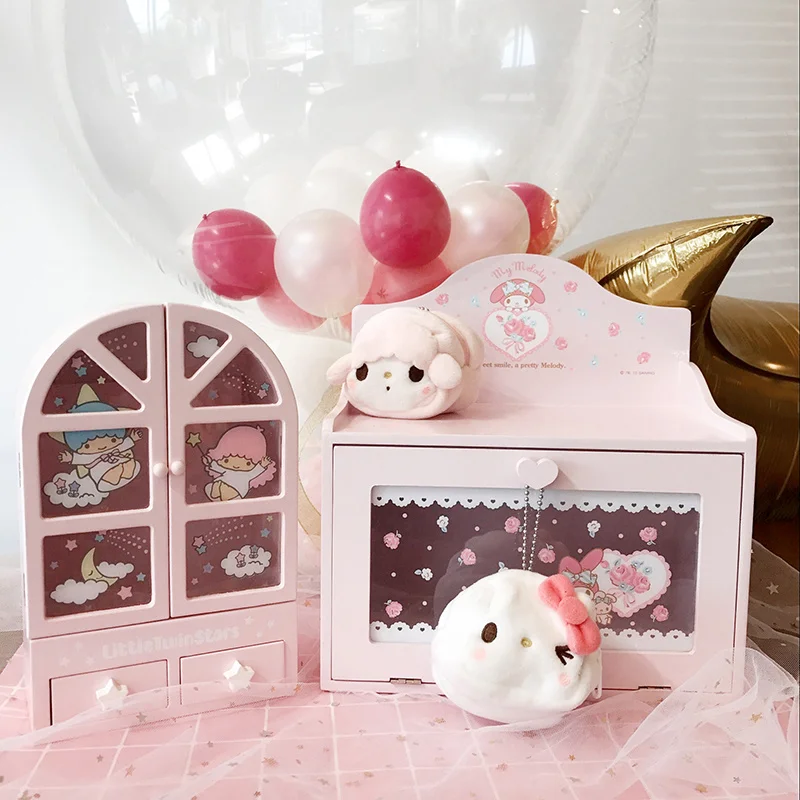 Sanrio My Melody Little Twin Star Large Wooden Drawer Storage Box