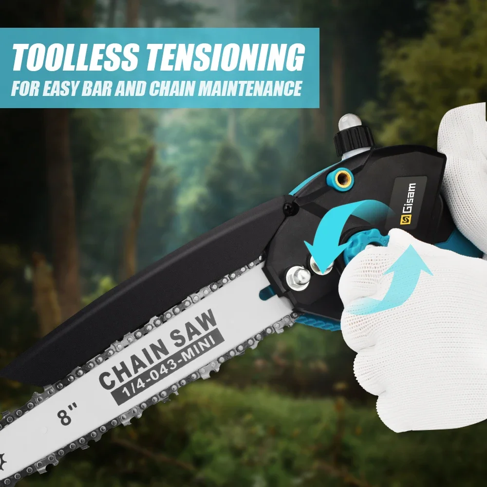 Cordless Electric Chainsaw Brushless Battery Chain Saw 8 INCH Saw Garden Branch Tree Logging Cutting Power Tool for Makita 18V 6