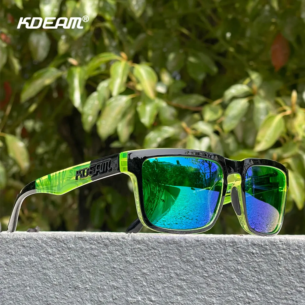 Unisex Polarized Square Sunglasses with Anti-Blue Light Coating for Outdoor and Digital Use