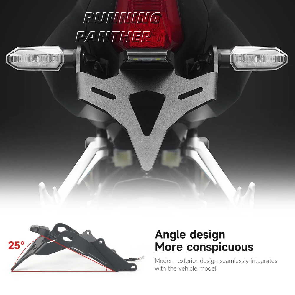 For Honda CB 650 R CB 650R CB650R -UP Motorcycle Rear Short Tail Stock Tidy License Plate Holder Tailstock Bracket LED Light license plate holder,motorcycle license plate holder
