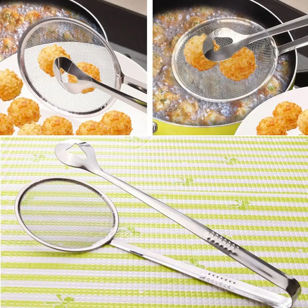 

Tong Frying Filter Oil Drainer Snack Fryer Strainer Oil Mesh Drainer Food Serving Tongs BBQ Buffet Serving Tongs Food Clip