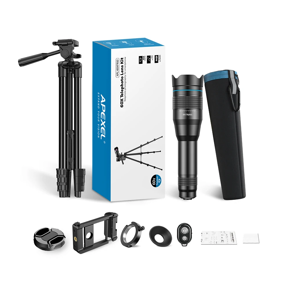 APEXEL 60X Telephoto Phone Lens Metal Monocular LongRange