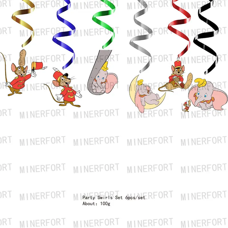 Disney Dumbo Party Supplies Cartoon Dumbo Disposable Tableware Plates Cups Baby Shower Kids Birthday Party Decoration Balloons