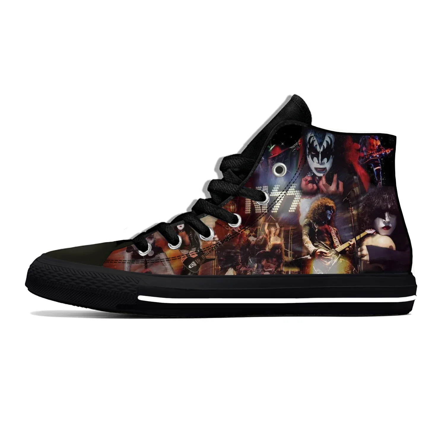 Hot Summer Heavy Metal Music Kiss Rock Band Novelty Casual Latest Shoes High Top Men Women Fashion Sneakers Classic Board Shoes