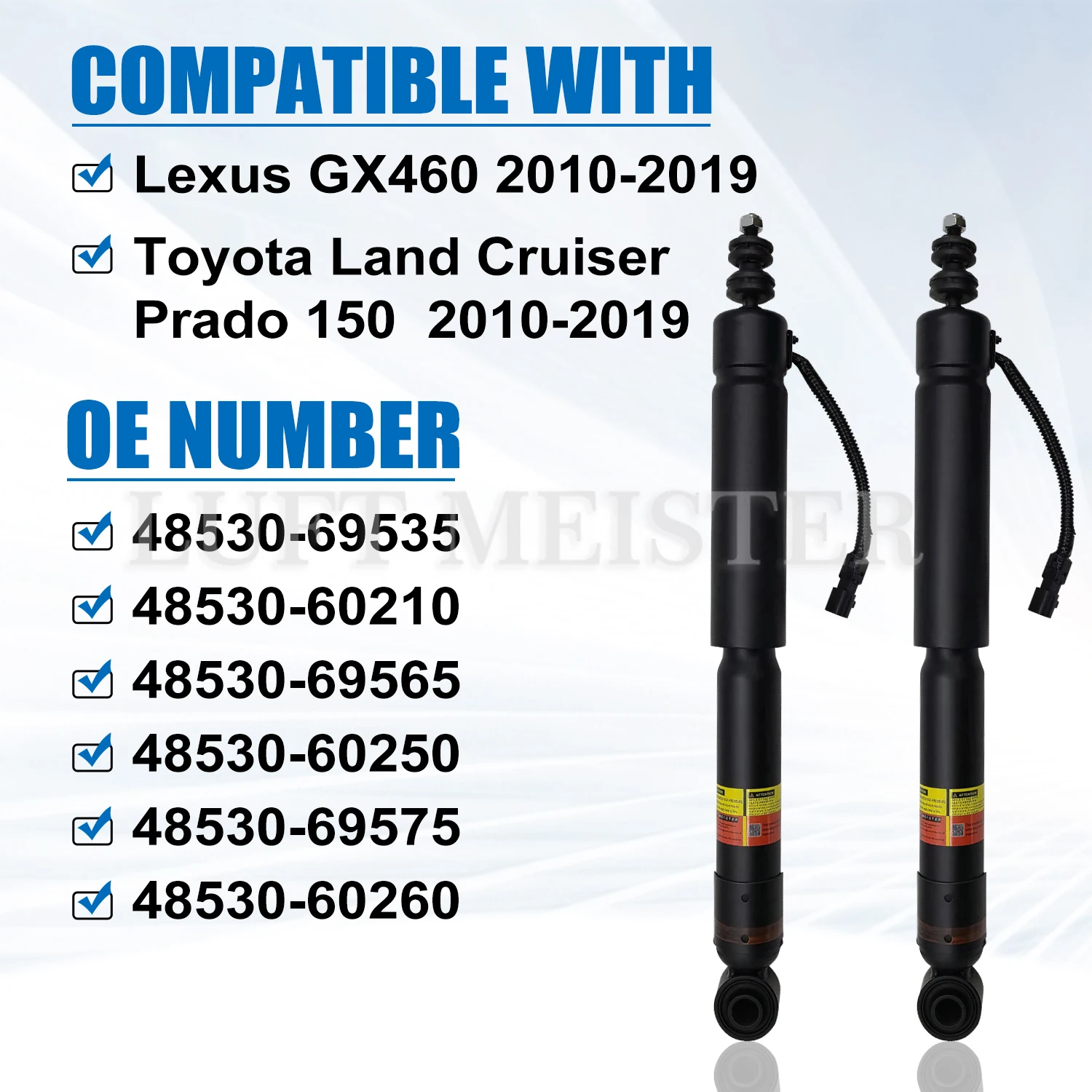 My【A】 2PCS Front/Rear Shock Absorber for Toyota Land Cruiser Prado