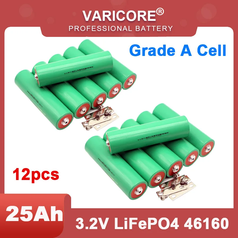 

12pcs 3.2V 25Ah battery pack LiFePO4 phosphate for 4S 12V 24V Motorcycle Car motor batteries modification M6 screw Grade A cell