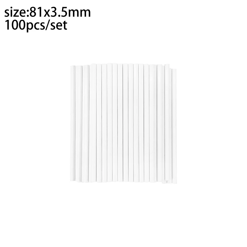 Witte Papieren Lollipop Sticks 8 cm (100 stuks)