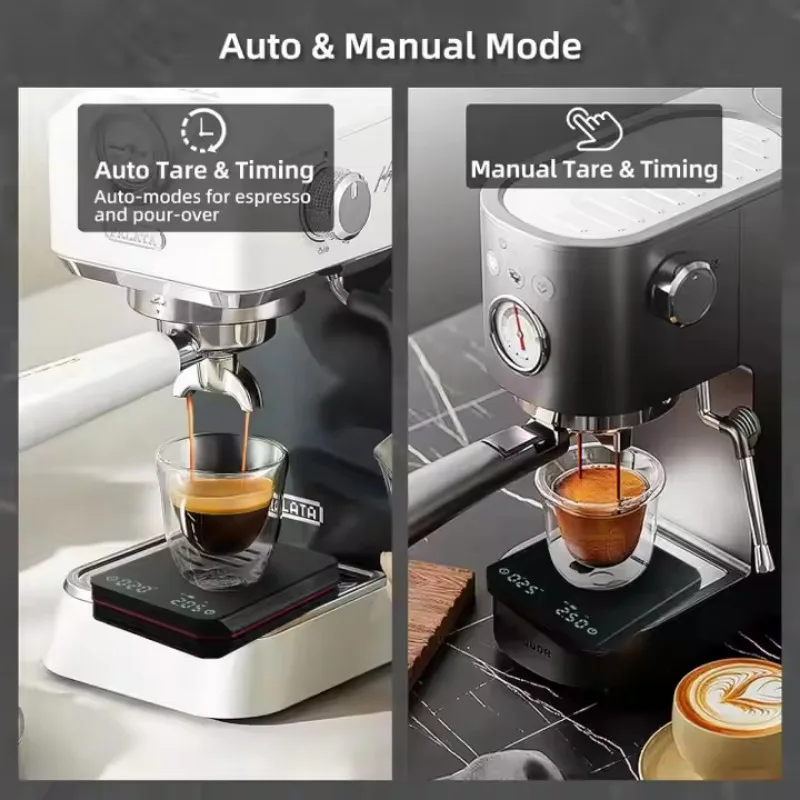 Compact High-Precision Smart Coffee Scale with Rechargeable Timer