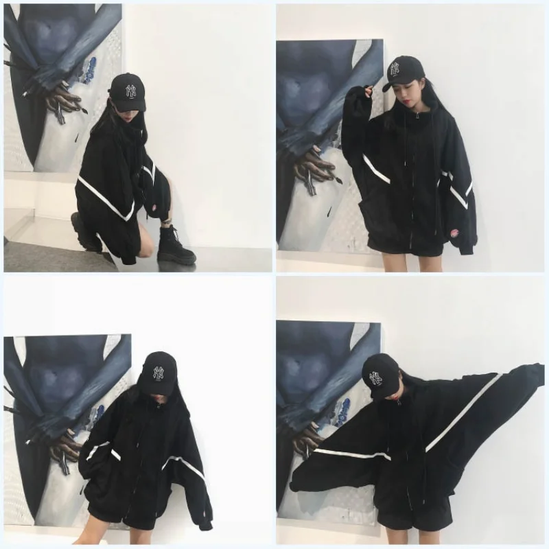Cappuccio Giacca Felpe Streetwear Donna Y2K Autumn Winter Women
